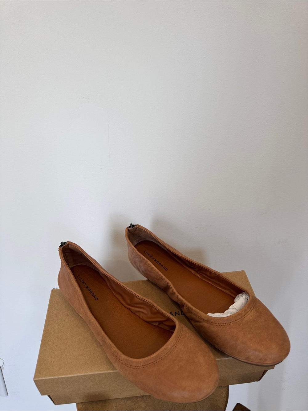 Lucky Brand Tan/Brown Slip-On Ballet Flats